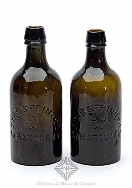 Two "Saratoga Spring Co / (Star) / Saratoga. N.Y." Mineral Water Bottles, T #S54B4