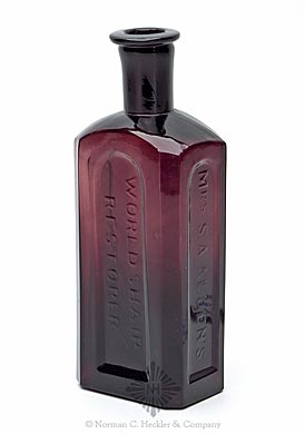 "Mrs. S.A. Allen's / World's Hair / Restorer" Medicine Bottle, AAM pg. 21-22