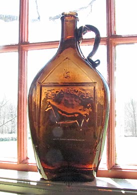 "Flora Temple / (Full Figure Of Horse) / Harness Trot 2.19 3/4 / Oct. 15. 1859" - Reverse Plain Handled Pictorial Flask, GXIII-19