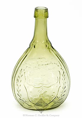 Clasped Hands / Masonic Emblem / "Union" - Eagle With Banner / "A.R.S." Historical Calabash Flask, GIV-42