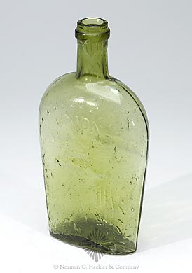 Clasped Hands And "Wm Frank & Sons / Pitts" - Cannon Historical Flask, GXII-39