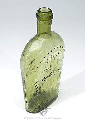 Clasped Hands And "Wm Frank & Sons / Pitts" - Cannon Historical Flask, GXII-39