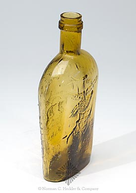 Clasped Hands And "A & D.H.C" - Eagle / "Pittsburgh PA" Historical Flask, GXII-27