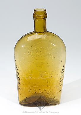 Clasped Hands And "A & D.H.C" - Eagle / "Pittsburgh PA" Historical Flask, GXII-27