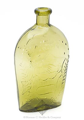 Clasped Hands - Eagle With Banner "E.Wormser & Co / Pittsburgh / PA" Historical Flask, GXII-15