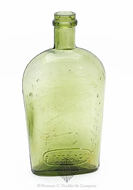 Clasped Hands And "LF & CO" - Eagle And "Pittsburgh PA" Historical Flask, GXII-19