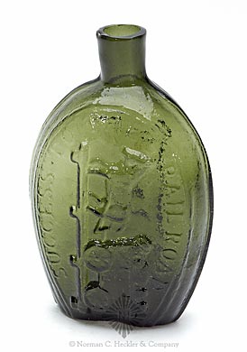 "Success To The Railroad" And Horse And Cart Historical Flask, GV-4