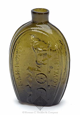 "Lowell / Railroad" And Horse And Cart - Eagle Historical Flask, GV-10