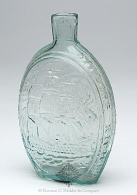 Masonic - "Franklin." Frigate Historical Flask, GIV-34