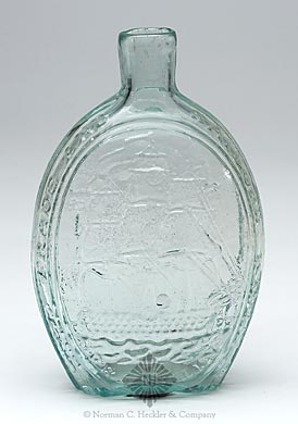 Masonic - "Franklin." Frigate Historical Flask, GIV-34