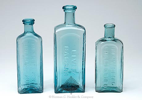 Lot Of Three Pontiled Medicine Bottles, PME pg. 1, 107, and 211