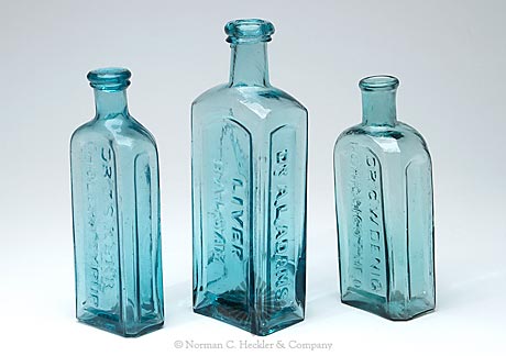 Lot Of Three Pontiled Medicine Bottles, PME pg. 1, 107, and 211