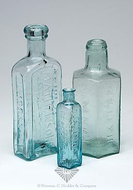 Lot Of Three Pontiled Medicine Bottles, PME pg. 130, 242, and 304