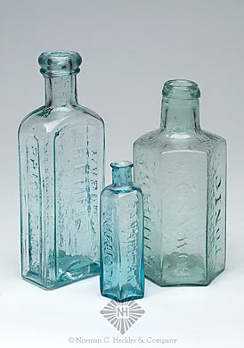 Lot Of Three Pontiled Medicine Bottles, PME pg. 130, 242, and 304