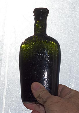 "Newburgh Glass Co. Patd Feb 27th 1866" Lettered Flask, GX-15 variant