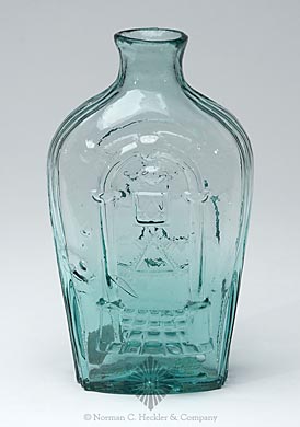 Masonic Arch And Emblems - "NEG Co" Eagle Historical Flask, GIV-27