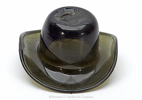 Freeblown Glass Hat Whimsey, Similar in form and construction to McK plate 75, #12