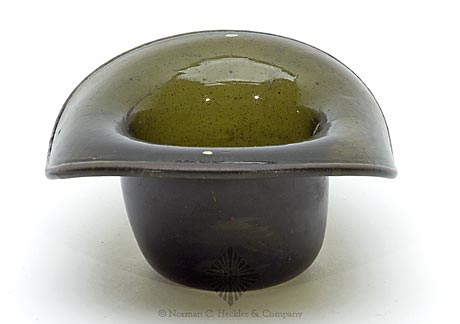 Freeblown Glass Hat Whimsey, Similar in form and construction to McK plate 75, #12