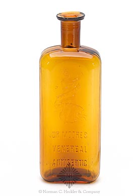 "Dr. Moore's / Veneral / Antiseptic (Woman Wrapped In Banner) Physical Purity Trade Mark" Medicine Bottle, AAM pg. 365