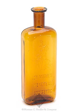 "Dr. Moore's / Veneral / Antiseptic (Woman Wrapped In Banner) Physical Purity Trade Mark" Medicine Bottle, AAM pg. 365