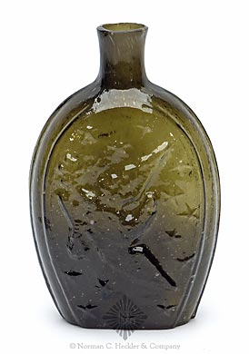 "Lowell / Railroad" And Horse And Cart - Eagle Historical Flask, GV-10