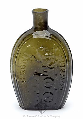 "Lowell / Railroad" And Horse And Cart - Eagle Historical Flask, GV-10