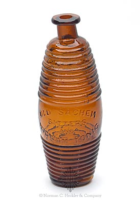 "Old Sachem / Bitters / And / Wigwam Tonic" Figural Bitters Bottle, R/H #O-46