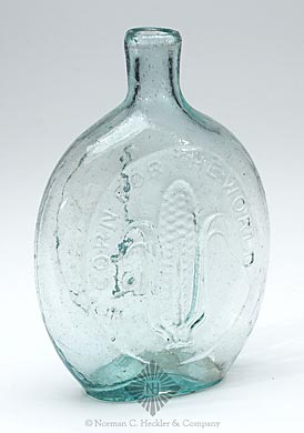"Baltimore" And Monument - "Corn For The World" And Ear Of Corn Historical Flask, GVI-6