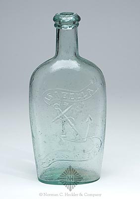 "Isabella / Glass Works" And Anchor - Sheaf Of Grain Pictorial Flask, GXIII-56