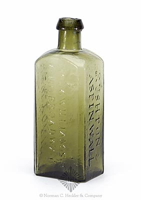 "Rushton & / Aspinwall" / "No 86 William S-T / & 110 Broadway" / "New-York" Medicine Bottle, AAM pg. 453