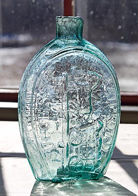 "Success To The Railroad" And Horse And Cart Historical Flask, GV-4