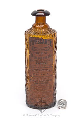 "Tippecanoe / H.H. Warner & Co" Figural Medicine Bottle, AAM pg. 550