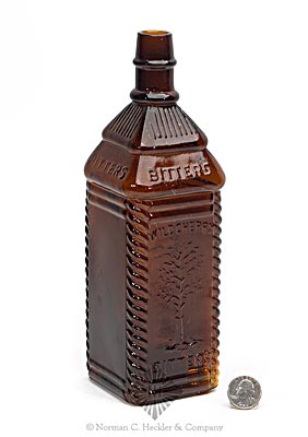 "H.P. Herb / Wild / Cherry / Bitters / Reading / Pa" - "Wild Cherry / (Tree) / Bitters" Figural Bottle, R/H #H-93