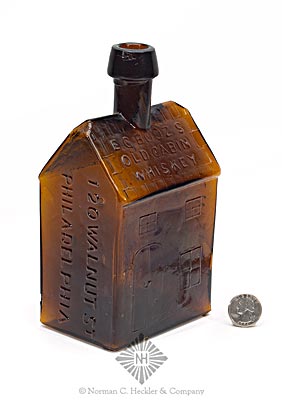 "E.G. Booz's / Old Cabin / Whiskey" Figural Bottle, GVII-4