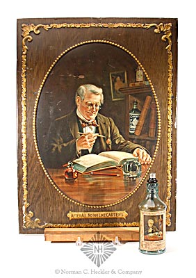 "Carter's" Master Ink Bottle And "After All, No Ink Like Carter's" Tin Advertising Sign, Similar to C #811