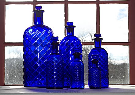 Graduated Set Of Six Lattice Poison Bottles, K #KC-1