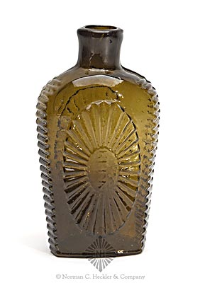 "Keene" - "P & W" Sunburst Flask, GVIII-9