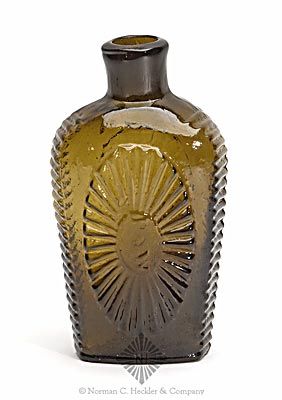 "Keene" - "P & W" Sunburst Flask, GVIII-9