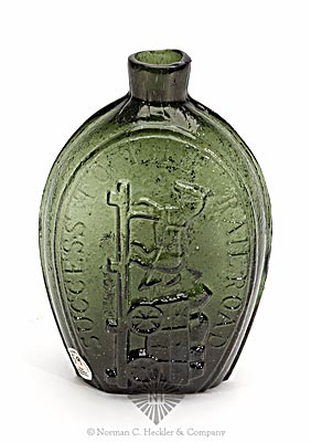 "Success To The Railroad" And Horse And Cart Historical Flask, GV-5