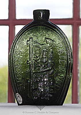 "Success To The Railroad" And Horse And Cart Historical Flask, GV-5