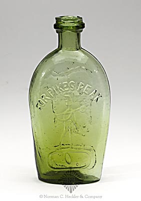 Prospector And "For Pike's Peak" - Eagle And "Ceredo" Historical Flask, GXI-36