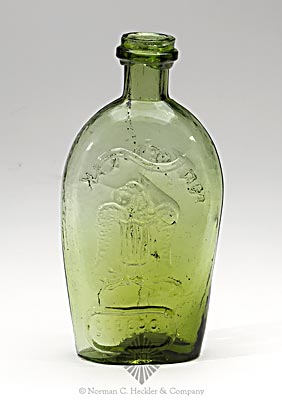 Prospector And "For Pike's Peak" - Eagle And "Ceredo" Historical Flask, GXI-36