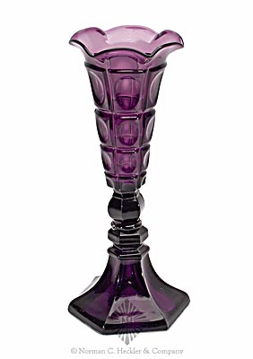 Pressed Glass Four Printie Vase, B/K #3037