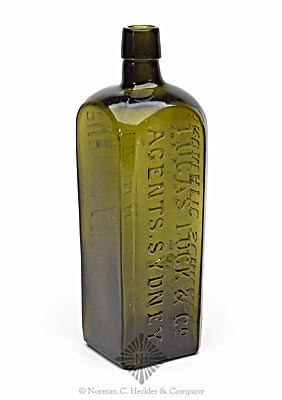 "White Cross / Aromatic Schnapps / Lucas Lock & Co / Agents, Sydney / Purest And Best / Made In Holland" Liquor Bottle