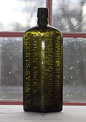 "White Cross / Aromatic Schnapps / Lucas Lock & Co / Agents, Sydney / Purest And Best / Made In Holland" Liquor Bottle