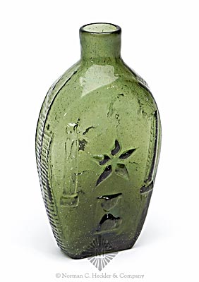 Hourglass Masonic Historical Flask, GIV-29