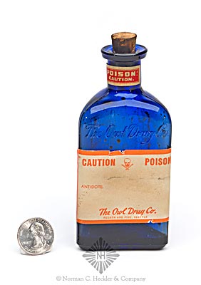 "The Owl Drug Co. / (Owl On Mortar And Pestle) / Poison" Figural Bottle, K #KT-1