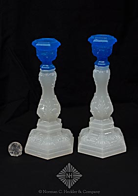 Pair Of Pressed Glass Candlesticks, B/K #4041c
