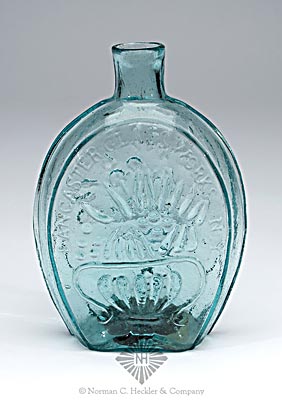 Cornucopia - Urn And "Lancaster. Glass. Works N.Y" Pictorial Flask, GIII-16