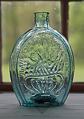 Cornucopia - Urn And "Lancaster. Glass. Works N.Y" Pictorial Flask, GIII-16